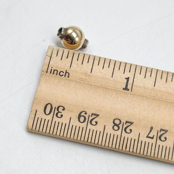 Sterling Silver Chain Necklace With Gold Ball Pendant Minimalist Vintage - Picture 12 of 12